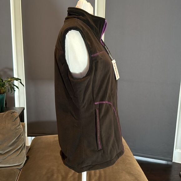 Lychee Heated Vest Unisex with Power Bank Black with Purple Trim Size L NEW - Picture 3 of 14